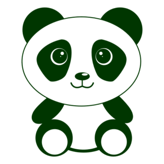 Cute Begging Panda Decal (Dark Green)